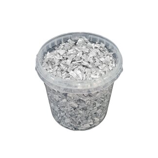 QC Wood chips in reusable bucket | Colour: Silver-coloured | Length 5 - 8 millimetres | Bucket capacity 1 litre | Per 6 buckets