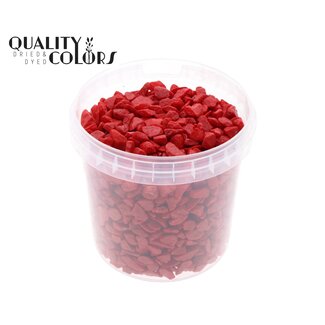 QC Decorative Stones in reusable bucket | Colour: Red | Diameter 9 - 13 millimetres | Bucket contents 1 litre | Per 6 buckets