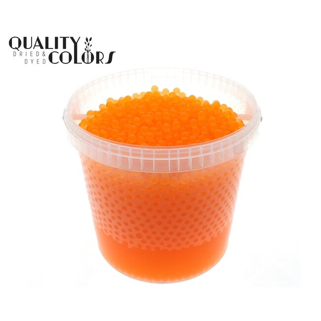 Hydrogel beads in reusable bucket | Colour: Orange | Diameter 2.5 - 3 millimetres | Bucket content 10 litres | Per bucket