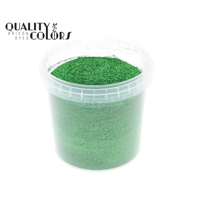 Glitter in reusable bucket "Laser Green" | Colour: Green | Bucket content 400 grams | Per bucket