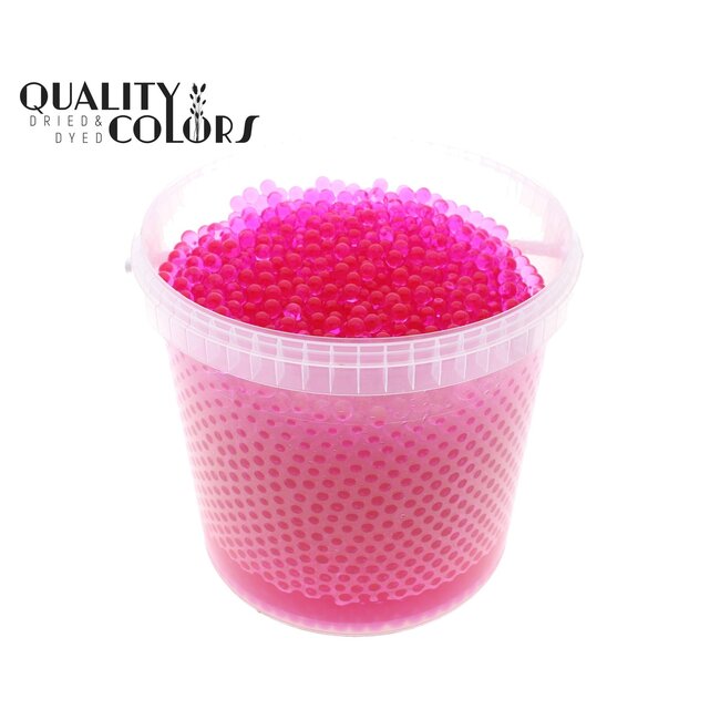 Hydrogelparels in herbruikbare emmer | Kleur: Roze | Diameter 2.5 - 3 millimeter | Inhoud emmertje 10 liter | Per emmertje
