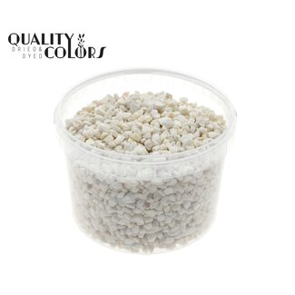 QC Decorative Stones in reusable bucket | Colour: Natural White | Diameter 9 - 13 millimetres | Bucket contents 3 litres | Per bucket
