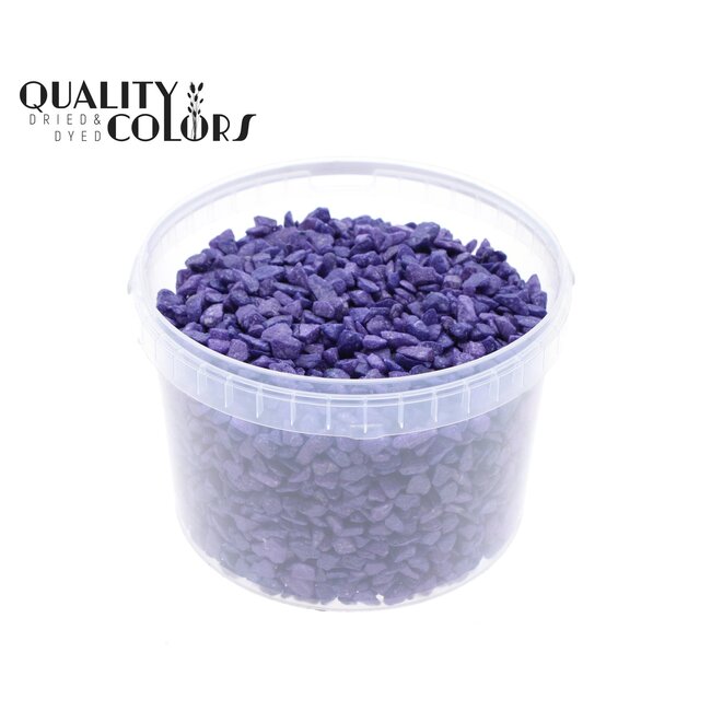 Decorative Stones in reusable bucket | Colour: Purple | Diameter 9 - 13 millimetres | Bucket contents 3 litres | Per bucket