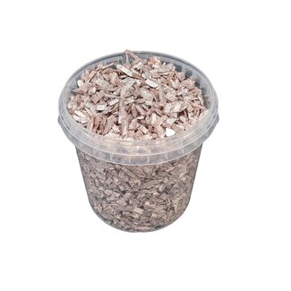 QC Wood chips in reusable bucket | Colour: Champagne | Length 5 - 8 millimetres | Bucket content 1 litre | Per 6 buckets