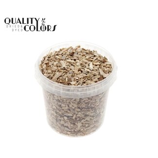 QC Wood chips in reusable bucket | Colour: Frosted White | Length 5 - 8 millimetres | Bucket content 1 litre | Per 6 buckets
