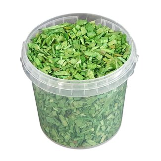 QC Wood chips in reusable bucket | Colour: Light green | Length 5 - 8 millimetres | Bucket content 1 litre | Per 6 buckets