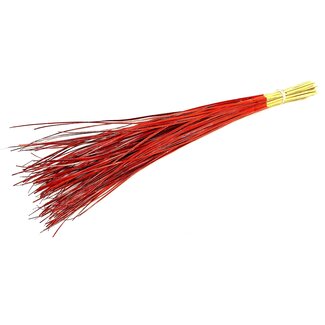 QC Rechte Nerf van Palmblad | Kleur: Antiek Metallic Rood | Straight Ting Ting Droogdecoratie | Lengte ± 70 centimeter | 5 vertakkingen per tak | Per bos