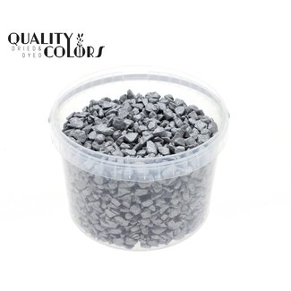 QC Decorative Stones in a reusable bucket | Colour: Silver | Diameter 9 - 13 millimetres | Bucket content 3 litres | Per bucket
