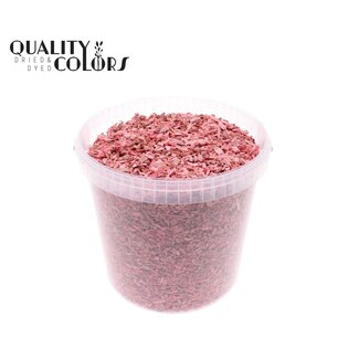 QC Houtsnippers in herbruikbare emmer | Kleur: Frosted Roze | Lengte 5 - 8 millimeter | Inhoud emmer 10 liter | Per emmer