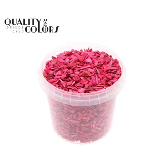 QC Wood chips in reusable bucket | Colour: Cherry-coloured | Length 5 - 8 millimetres | Bucket content 1 litre | Per 6 buckets