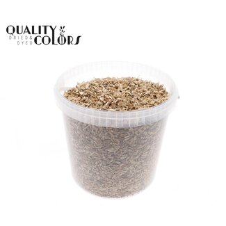 QC Houtsnippers in herbruikbare emmer | Kleur: Naturelle Lichtbruin | Lengte 5 - 8 millimeter | Inhoud emmer 10 liter | Per emmer