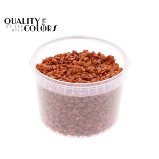 QC Decorative Stones in reusable bucket | Colour: Terracotta | Diameter 9 - 13 millimetres | Bucket contents 3 litres | Per bucket