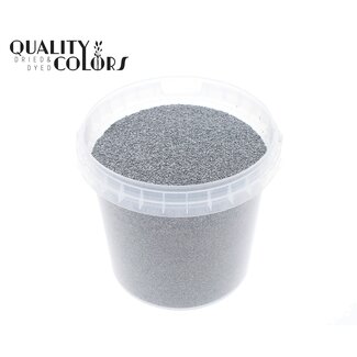 QC Decoratief Zand in herbruikbare emmer | Kleur: Zilverkleurig | Diameter 0.1 - 0.5 millimeter | Inhoud emmertje 1 liter | Per 6 emmertjes
