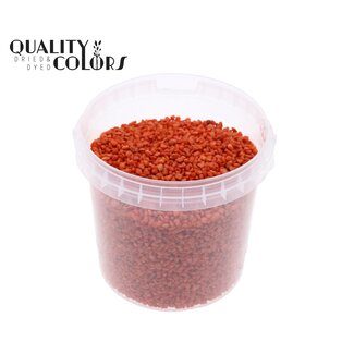 QC Fine Pebbles in Reusable Bucket | Colour: Terracotta | Diameter 4 - 6 millimetres | Bucket Contents 1 litre | Per 6 buckets
