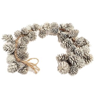 QC Pine Cone Garland | Colour: Frosted White | Length 100 centimetres | Per 2 garlands