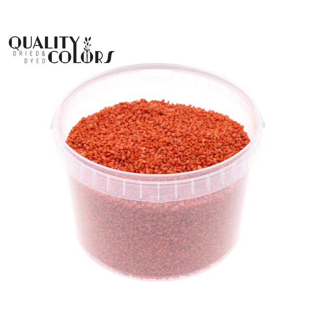 Fijne Steentjes in herbruikbare emmer | Kleur: Terracotta | Diameter 4 - 6 millimeter | Inhoud emmertje 3 liter | Per emmertje