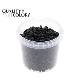 QC Decorative Stones in a reusable bucket | Colour: Black | Diameter 9 - 13 millimetres | Bucket content 1 litre | Per 6 buckets
