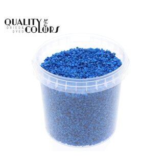 QC Fijne Steentjes in herbruikbare emmer | Kleur: Blauw | Diameter 4 - 6 millimeter | Inhoud emmertje 1 liter | Per 6 emmertjes