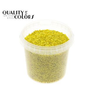 QC Fijne Steentjes in herbruikbare emmer | Kleur: Geel | Diameter 4 - 6 millimeter | Inhoud emmertje 1 liter | Per 6 emmertjes