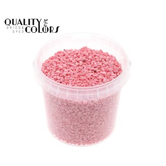 QC Fine Pebbles in Reusable Bucket | Colour: Pink | Diameter 4 - 6 millimetres | Bucket Content 1 litre | Per 6 buckets
