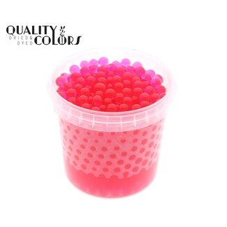 QC Hydrogel pearls in reusable bucket | Colour: Cherry-coloured | Diameter 2.5 - 3 millimetres | Bucket contents 1 litre | Per 6 buckets