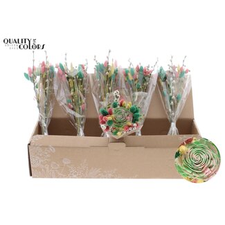 QC Boeket Droogbloemen “Lemon Mist” | Kleur: Mintgroen | Lengte ± 45 centimeter | Per 6 boeketten