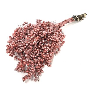 QC Gedroogde Peperbessen Bijstekers | Kleur: Metallic Rood | Schinus Droogdecoratie | Gewicht ± 170 gram | Per 5 bossen