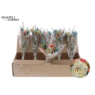 QC Boeket Droogbloemen “Cotton Sky” | Kleur: Lichtblauw | Lengte ± 45 centimeter | Per 6 boeketten