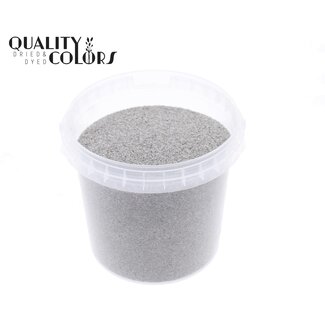 QC Decoratief Zand in herbruikbare emmer | Kleur: Lichtgrijs | Diameter 0.1 - 0.5 millimeter | Inhoud emmertje 1 liter | Per 6 emmertjes