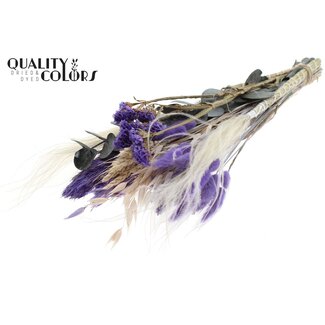 QC Rond Boeket Droogbloemen “Fluweel” | Kleur: Milkapaars | Grootte: Small | Lengte ± 50 centimeter | Per boeket