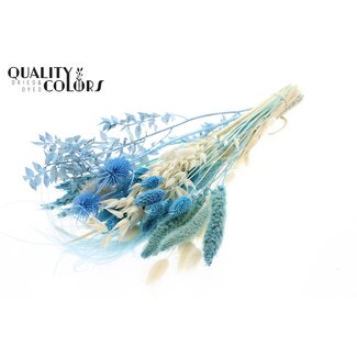 QC Round Bouquet Dried Flowers “Ocean” | Colour: Light Blue | Size: Medium | Length ± 60 centimetres | Per 5 bouquets