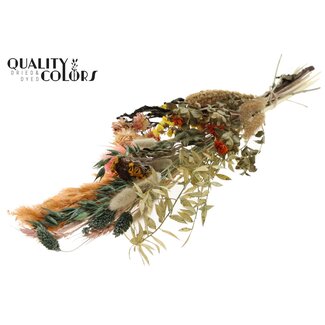 QC Flat Bouquet Dried Flowers “Floral” | Colour: Natural Mixed Colours | Size: Small | Length ± 50 centimetres | Per 8 bouquets