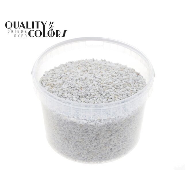 Fine Pebbles in Reusable Bucket | Colour: White | Diameter 4 - 6 millimetres | Bucket Capacity 3 Litres | Per Bucket