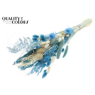 QC Plat Boeket Droogbloemen “Ocean” | Kleur: Lichtblauw | Grootte: Medium | Lengte ± 60 centimeter | Per 5 boeketten