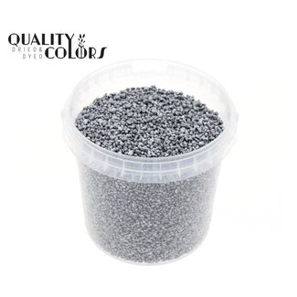 QC Fine Pebbles in Reusable Bucket | Colour: Silver | Diameter 4 - 6 millimetres | Bucket Contents 1 litre | Per 6 buckets