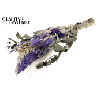 QC Flat Bouquet of Dried Flowers "Velvet" | Colour: Milka Purple | Size: Small | Length ± 50 centimetres | Per bouquet