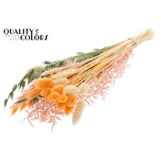 QC Round Bouquet of Dried Flowers “Blush” | Colour: Apricot | Size: Small | Length ± 50 centimetres | Per 8 bouquets