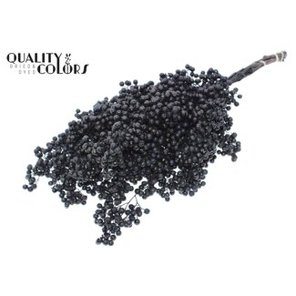 QC Gedroogde Peperbessen Bijstekers | Kleur: Zwart met Glitter | Schinus Droogdecoratie | Gewicht ± 170 gram | Per 5 bossen