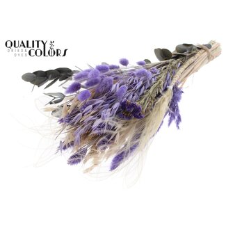 QC Round Bouquet of Dried Flowers “Velvet” | Colour: Milka Purple | Size: Medium | Length ± 60 centimetres | Per bouquet