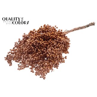 QC Gedroogde Peperbessen Bijstekers | Kleur: Koperkleurig met Glitter | Schinus Droogdecoratie | Gewicht ± 170 gram | Per 5 bossen