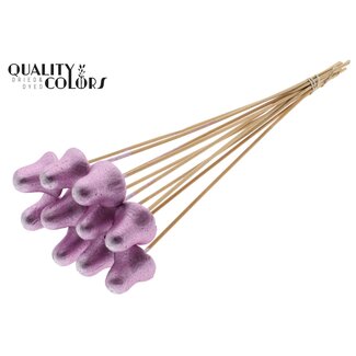 QC Styrofoam Christmas Bell on Stick | Colour: Metallic Pink | Styro Clock Pick | Length ± 50 centimetres | Per 50 picks
