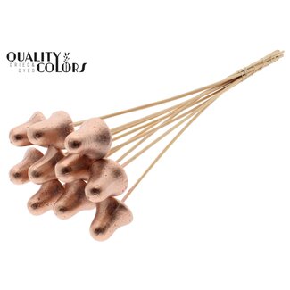 QC Styrofoam Christmas Bell on Stick | Colour: Copper | Styro Clock Pick | Length ± 50 centimetres | Per 50 picks