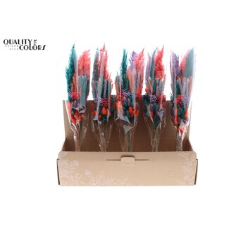 QC Gelaagd Boeket Droogbloemen “Kleurrijk 4” | Kleur: Gemengde Kleuren | Lengte ± 50 centimeter | Per 5 boeketten