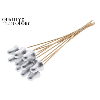 QC Styrofoam Christmas Bell on Stick | Colour: Silver | Styro Clock Stick | Length ± 50 centimetres | Per 50 sticks