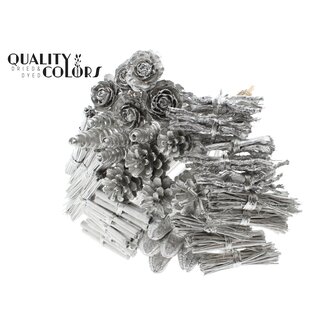 QC Boeket Mix op stok | Kleur: Platinakleurig | Lengte bijsteker ± 50 centimeter | 40 bijstekers per bos | Per 10 bossen