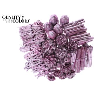 QC Boeket Mix op stok | Kleur: Metallic Roze met Glitter | Lengte bijsteker ± 50 centimeter | 40 bijstekers per bos | Per 10 bossen