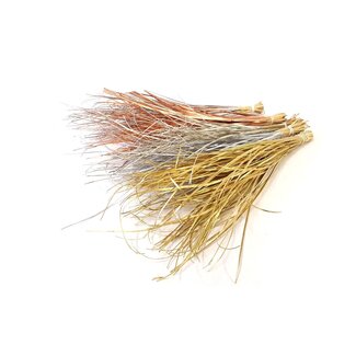 QC Straight Palm Leaf Nerve | Colour: Metallic Mixed Colours | Straight Ting Ting Dried Decoration | 5 branches per stem | Per bunch