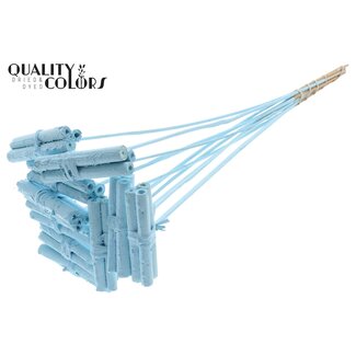 QC Decoratieve Jute Stokjes Boeketje op stok | Kleur: Lichtblauw | Jute Stick Posy Bijsteker | Lengte ± 50 centimeter | 10 bijstekers per bos