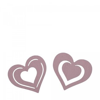 4A Houten Decoratie Hart | Kleur: Lichtroze | Diameter 4 centimeter | Per 24 harten
