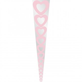 4A Sleeves for Single Rose “Heart” | Colour: Pink | Height 54 centimetres | Length 12 centimetres | Width 3 centimetres | Per 50 sleeves